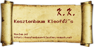 Kesztenbaum Kleofás névjegykártya